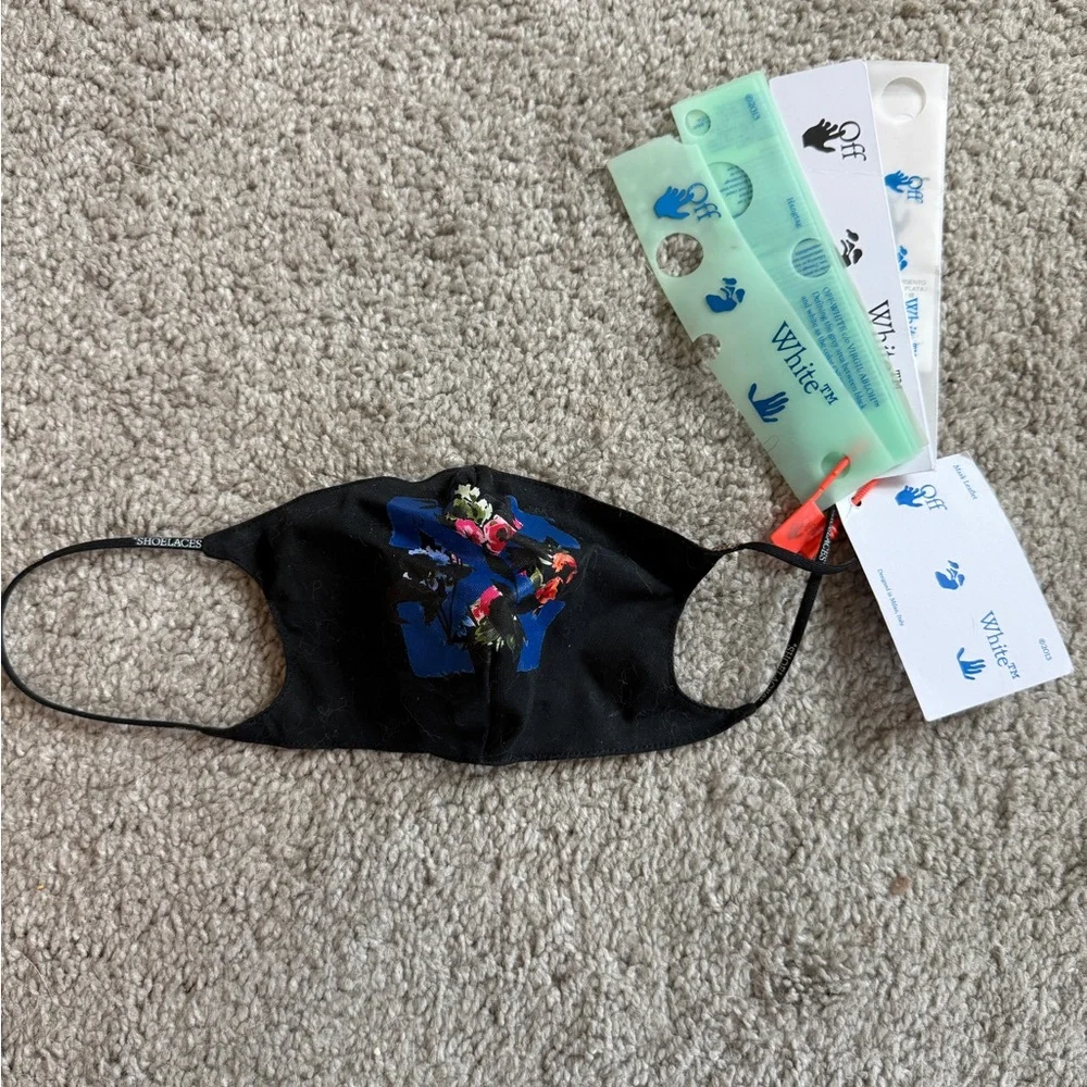 Off-White Black Mask with Blue and Orange Accents NWT Virgil Era